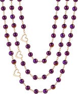 Rejected Hearts Club Violet Purple Hematite 3-Layer Necklace