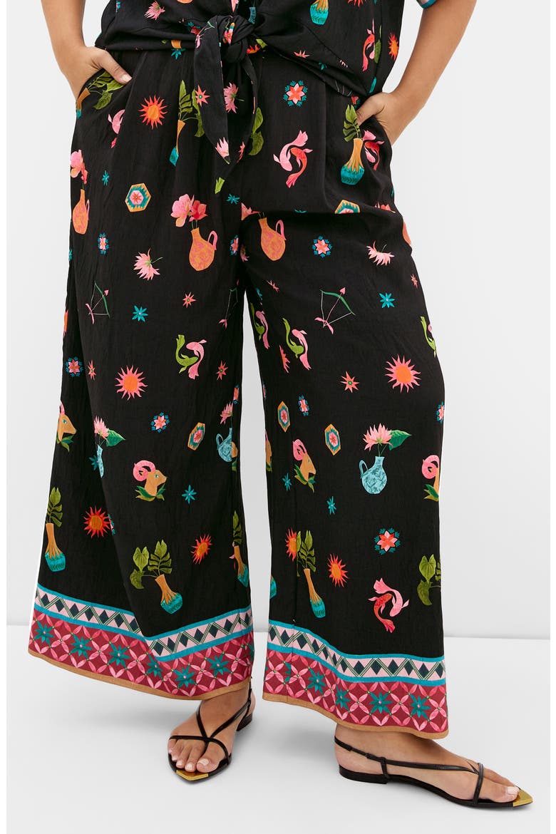 Selena Print Wide Leg Pants, Main, color, LA MONT BLK