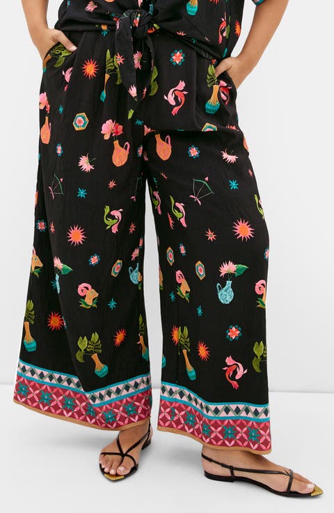 Selena Print Wide Leg Pants