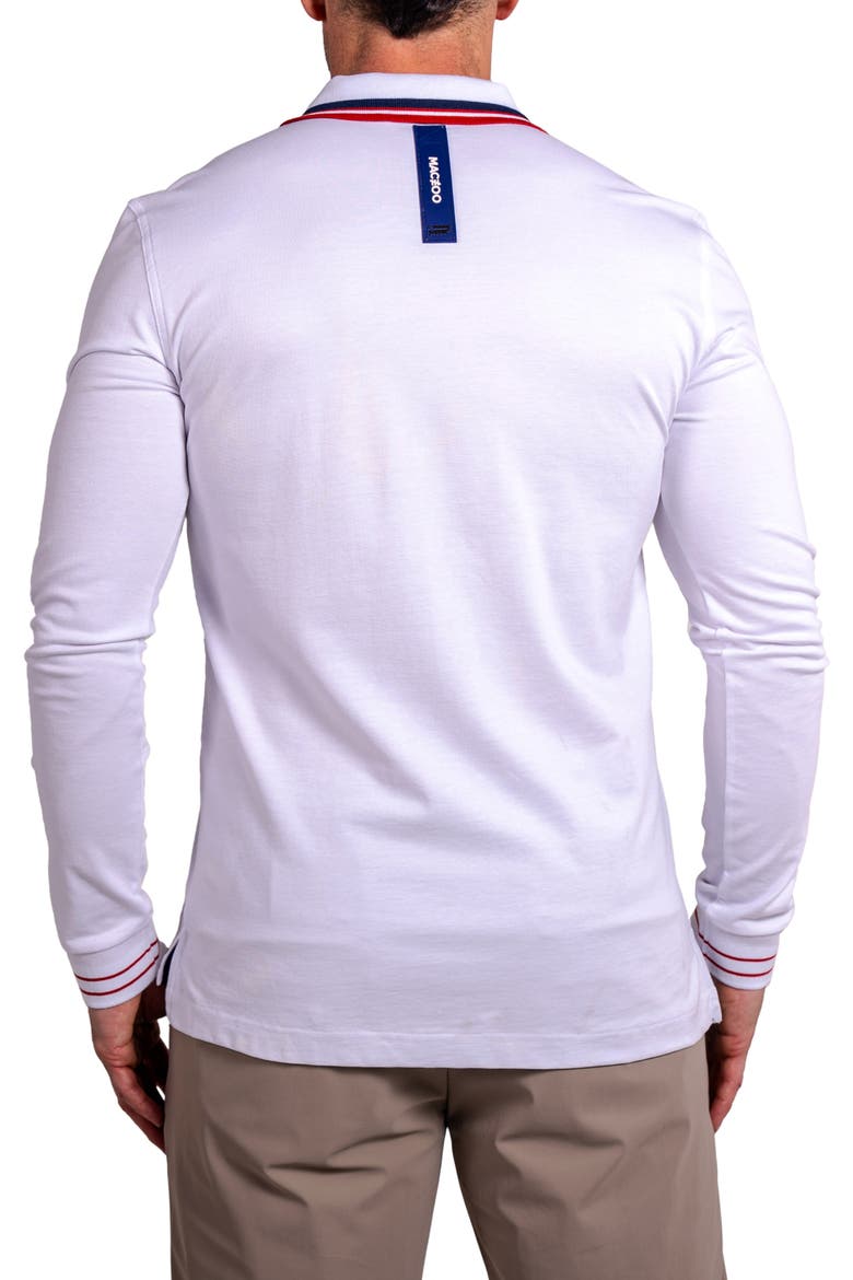 Ascension 0081 Tipped Long Sleeve Polo, Alternate, color, WHITE