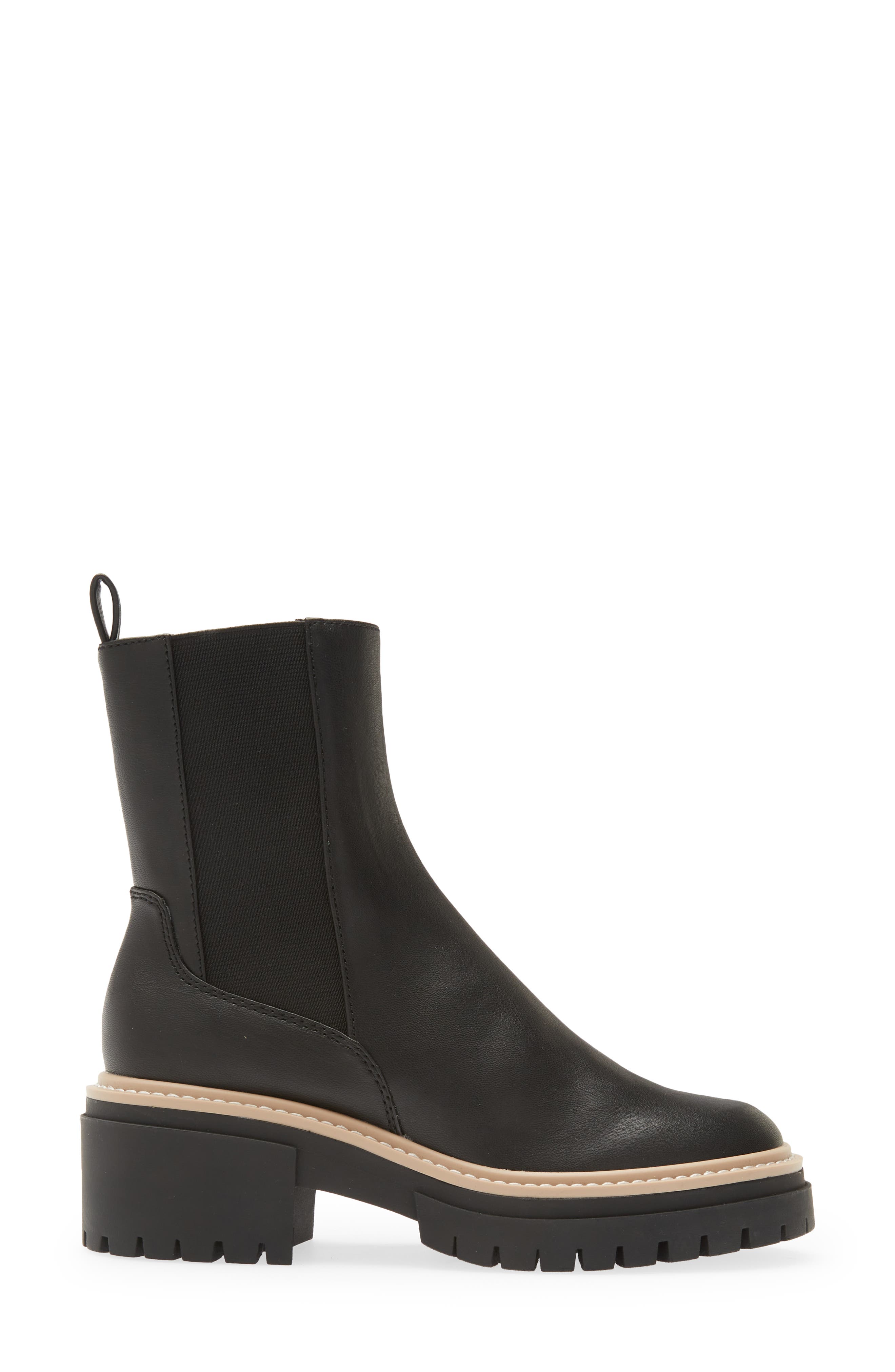 Mya Lug Sole Chelsea Boot, Alternate, color, BLACK