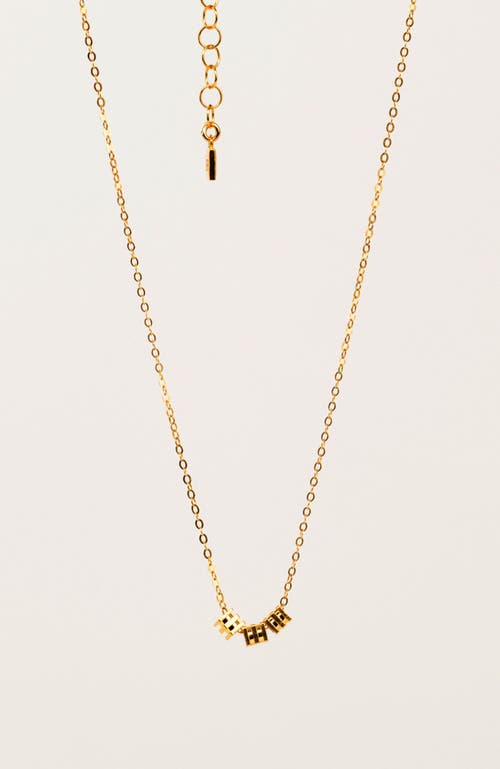 Gwen Beloti Cubed Charm Gold Necklace In Gold
