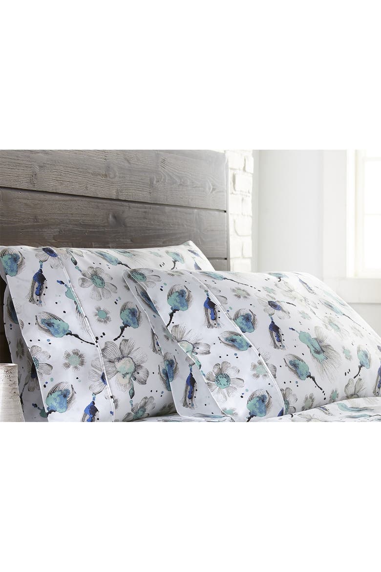 Premium Collection Extra Deep Pocket 300 Thread-Count 4-Piece Sheet Set, Alternate, color, WATERCOLOR SYMPHONY BLUE