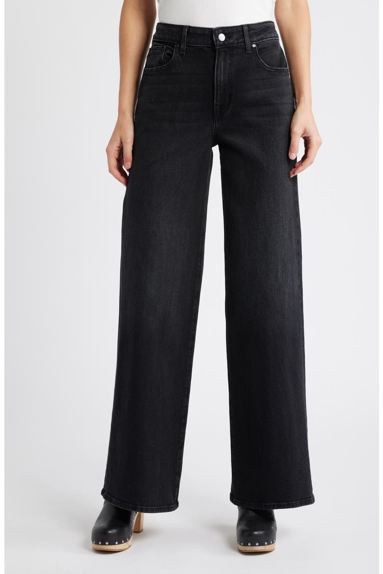 High Rise Wide Leg Jeans, Main, color, BLACK WASH