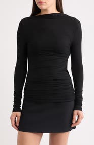 ARTLESS FOREVER Romy Ruched Open Back Stretch Jersey Top