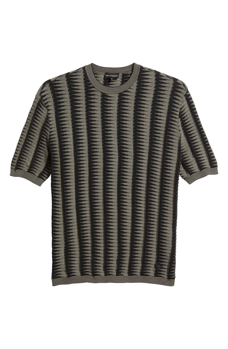 Emporio Armani Geo Print Sweater T-Shirt, Main, color, Solid Blue Navy