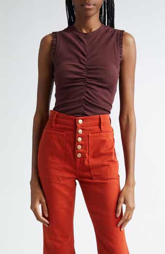 Kyla Ruched Sleeveless Cotton Top