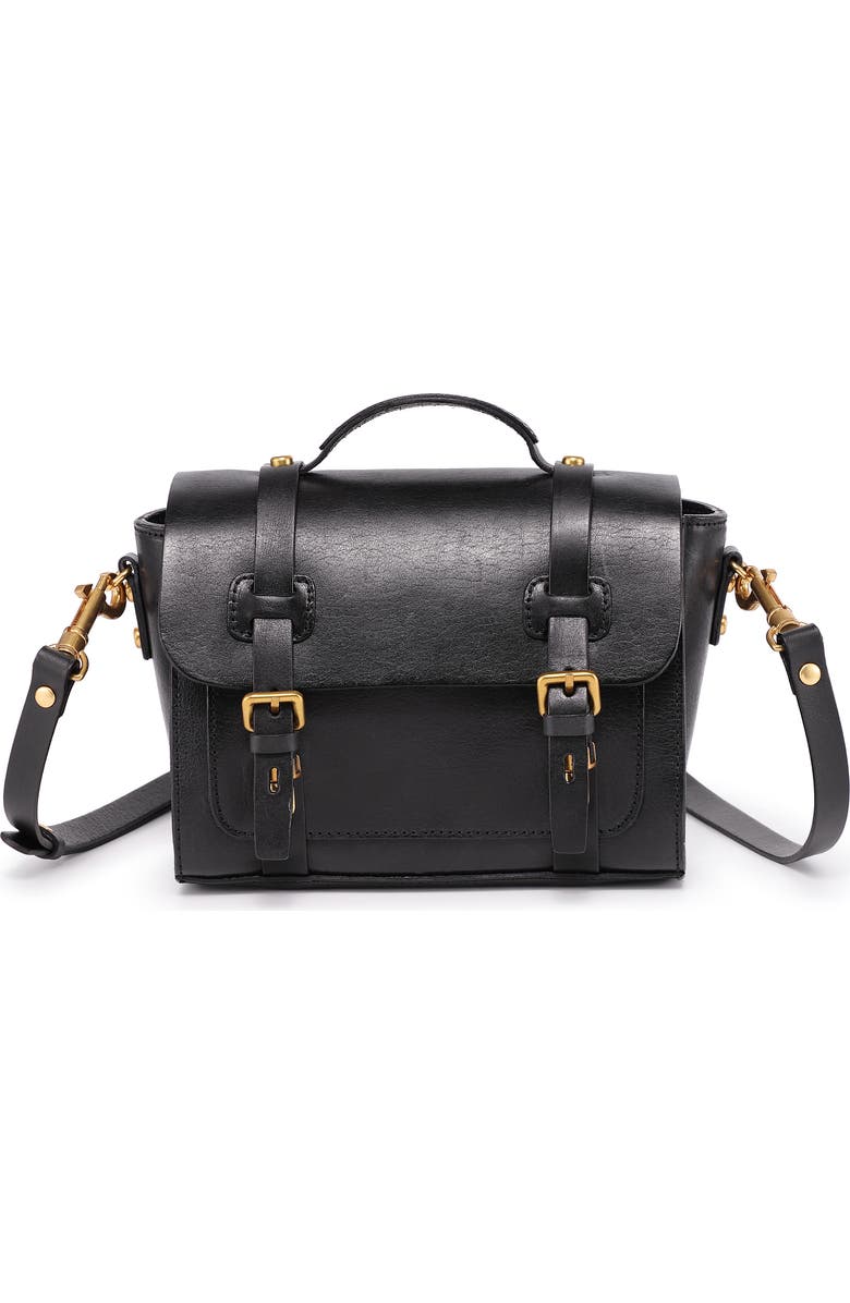 OLD TREND Ficus Leather Mini Satchel, Main, color, Black