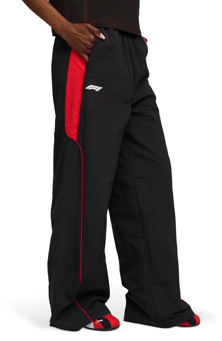 PUMA Formula 1<sup>®</sup> Woven Nylon Wide Leg Pants, Main, color, Puma Black