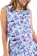 Kenny Flowers The Red, White & Bloom - Ladies Sleeveless Golf Polo