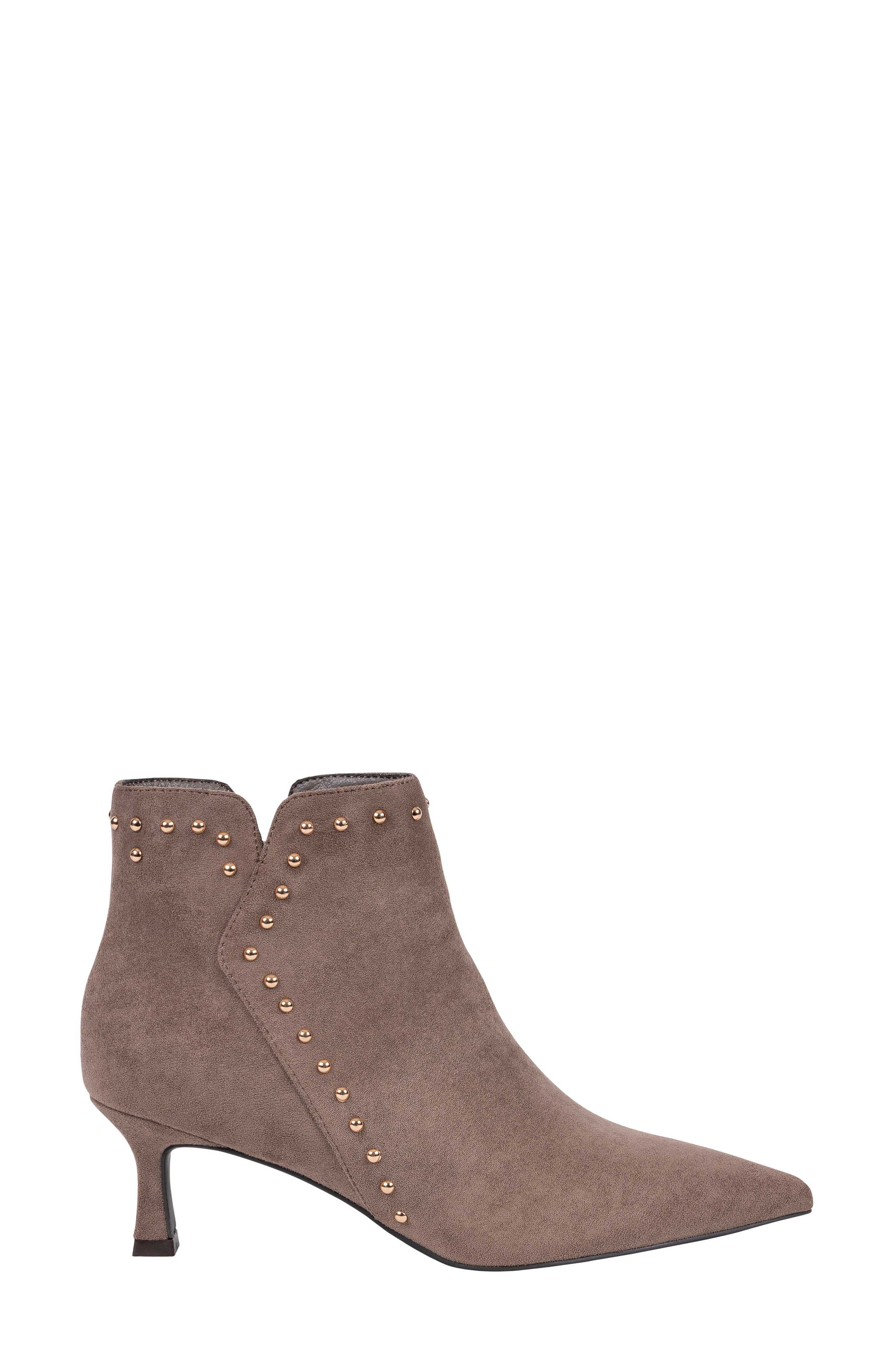 Ivette Studded Pointed Toe Ankle Boot, Alternate, color, TAUPE