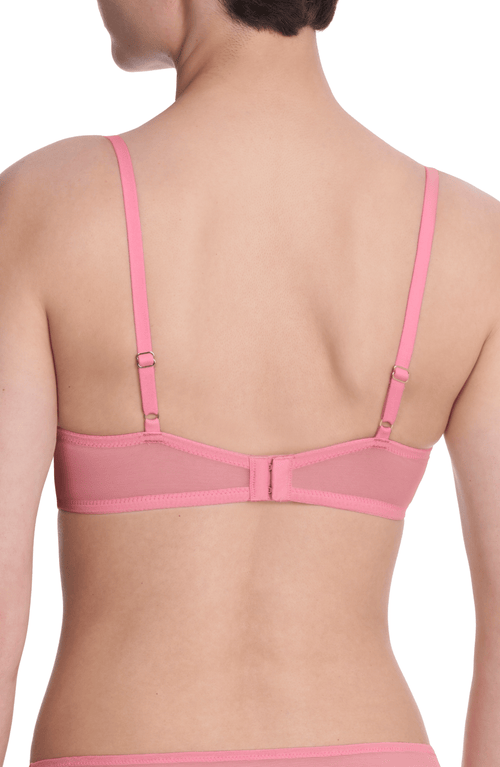 Natori Peony Lace Plunge Unlined Underwire Bra In Soft Flamingo
