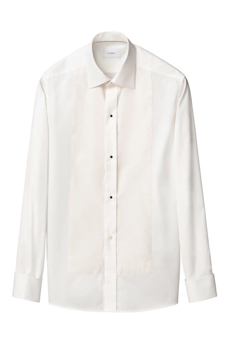 Slim Fit Metallic Bibbed Tuxedo Shirt, Alternate, color, NATURAL