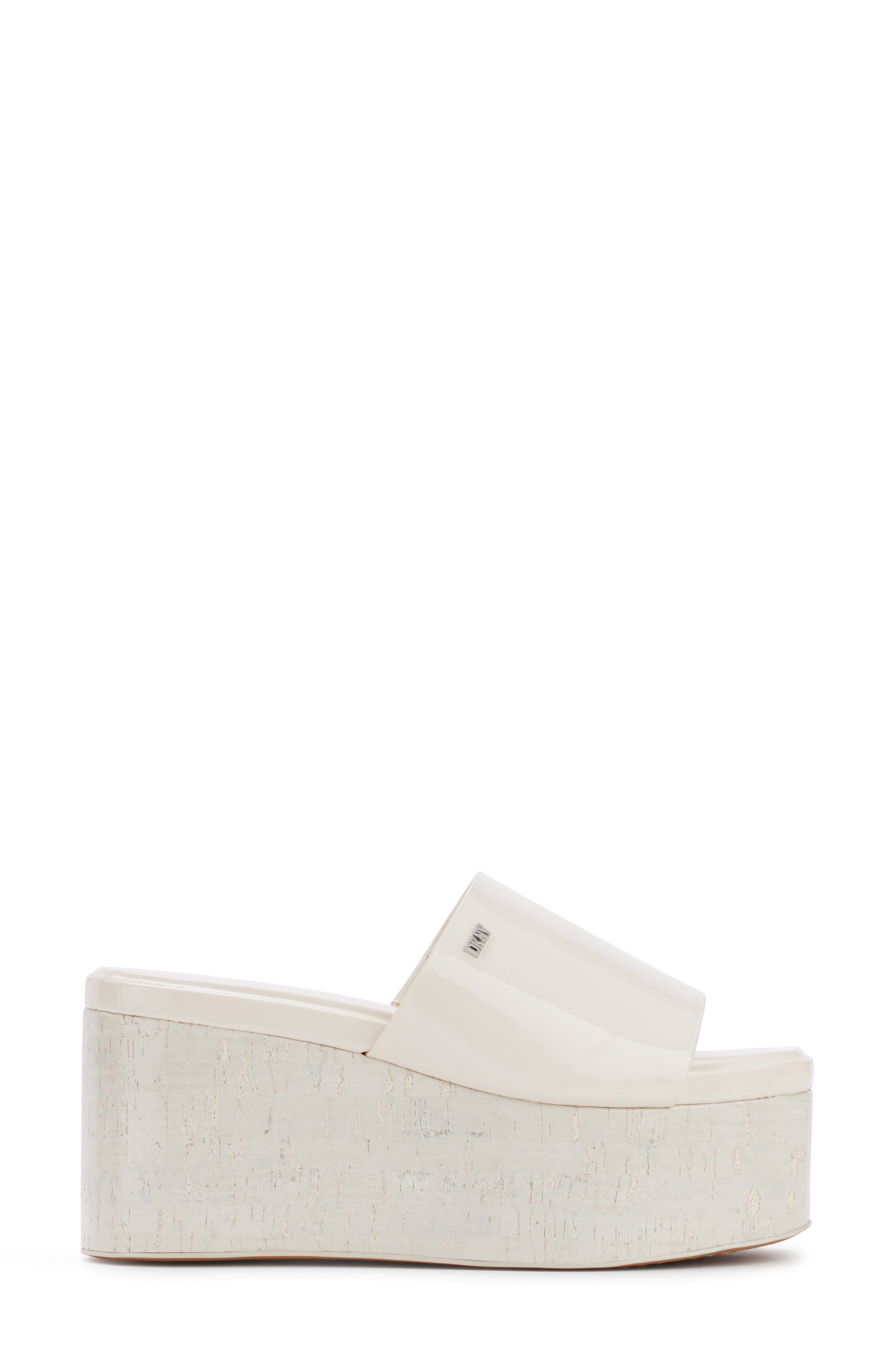 DKNY Adalira Platform Slide Sandal, Alternate, color, Egg Nog