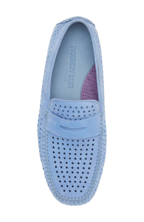 Robert Zur Flyer Perforated Driving Shoe In Sapphire
