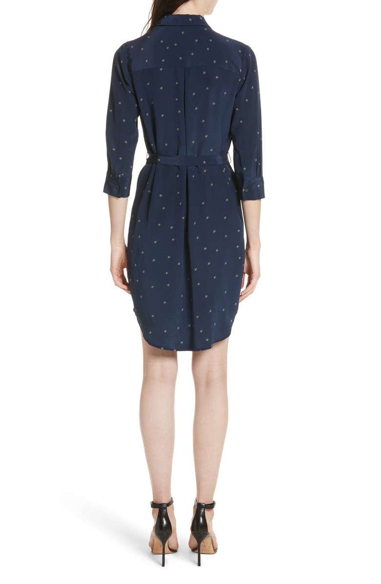 L'AGENCE Stella Star Print Silk Shirtdress, Alternate, color,