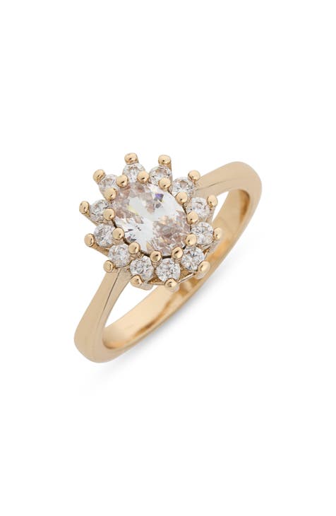 CZ Oval Burst Ring