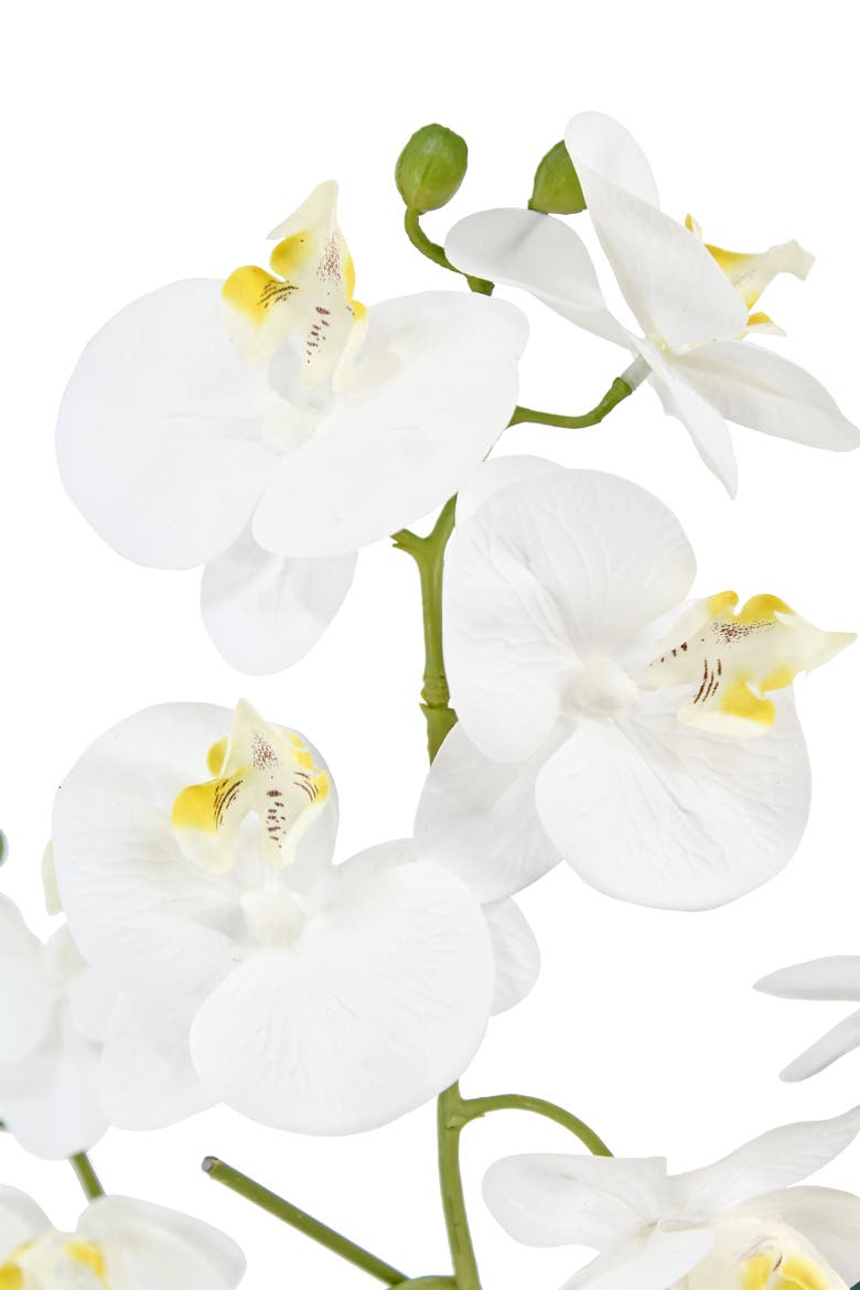 Artificial 4-Stem Phalaenopsis White Orchid, Alternate, color, White