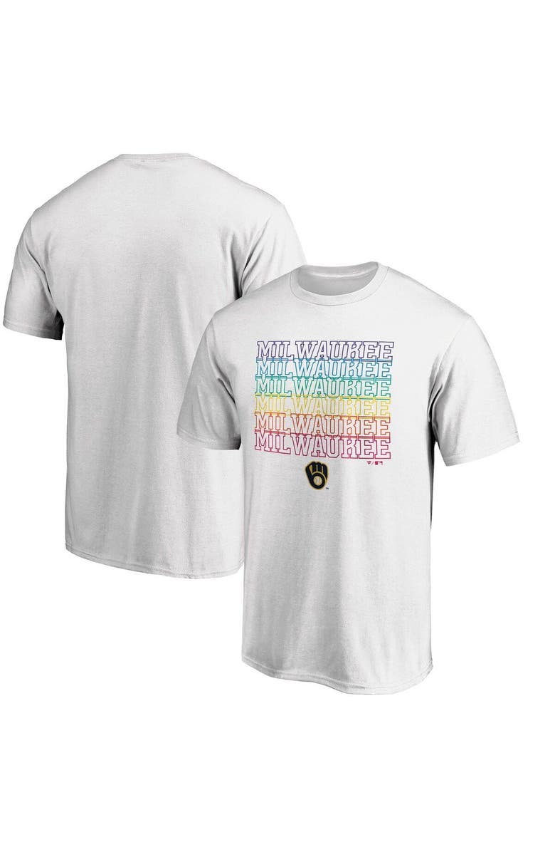FANATICS Men's Fanatics Branded White Milwaukee Brewers City Pride T-Shirt, Main, color, 