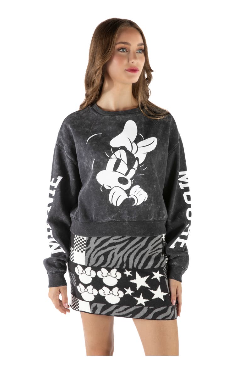 Minnie Mouse Pullover Sweatshirt, Main, color, Minnie Charcoal Wash