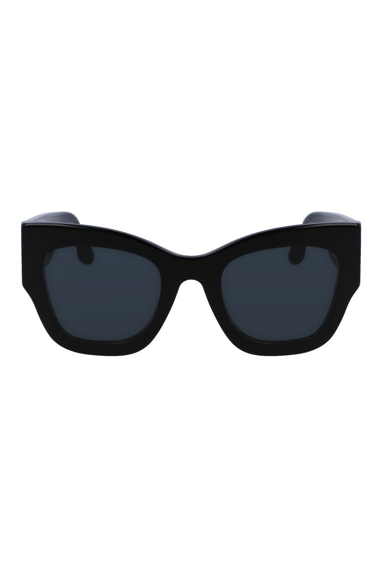 51mm Butterfly Sunglasses, Main, color, BLACK