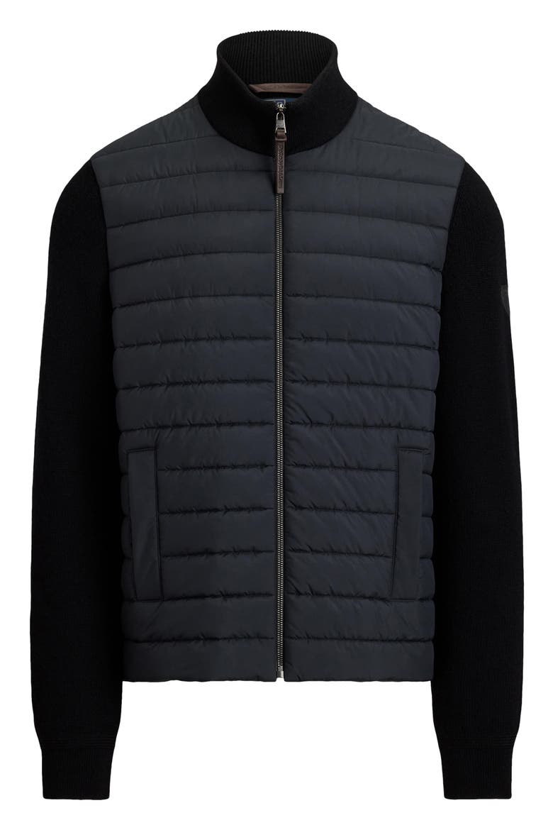 Hybrid Wool Full Zip Sweater Jacket, Alternate, color, BLACK