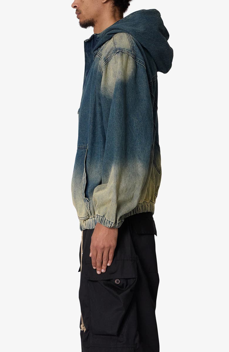 mnml Sludge Denim Quarter Zip Jacket, Alternate, color, Blue/ Green