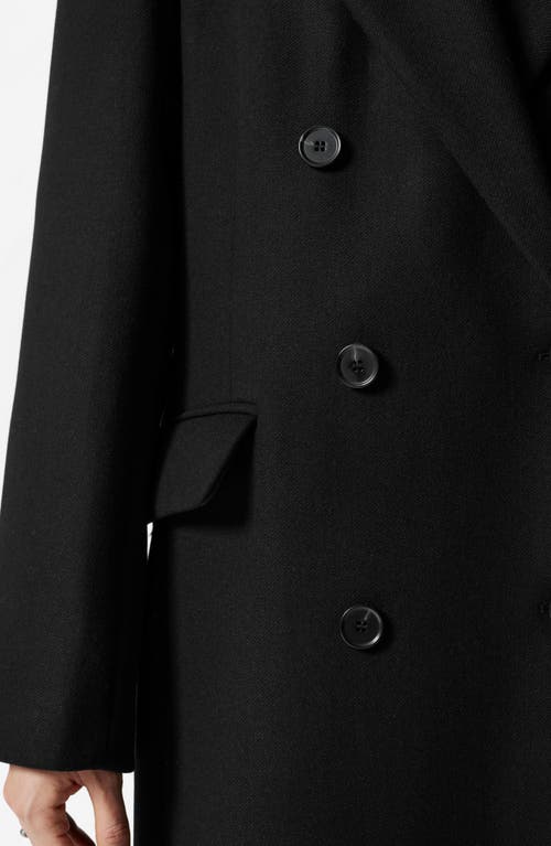 & Other Stories Longline Double Breasted Coat In Black