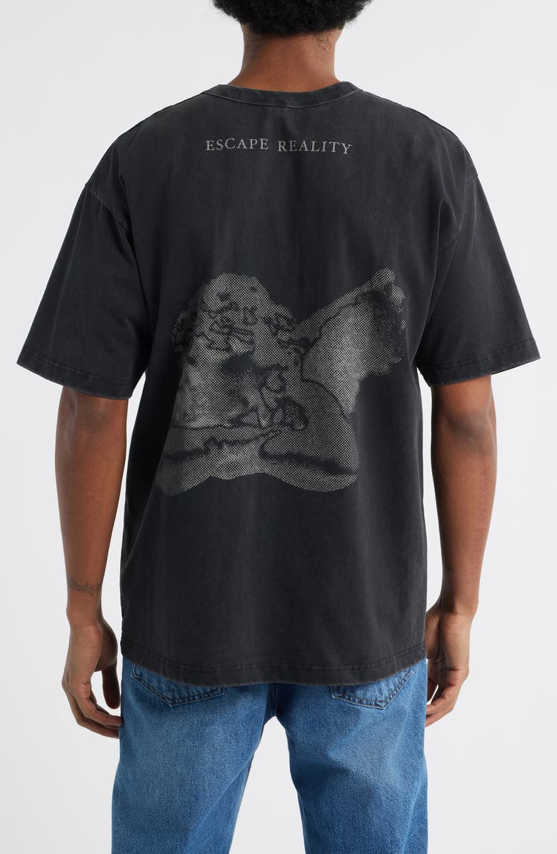 PacSun Escape Reality Cotton Graphic T-Shirt, Alternate, color, Black