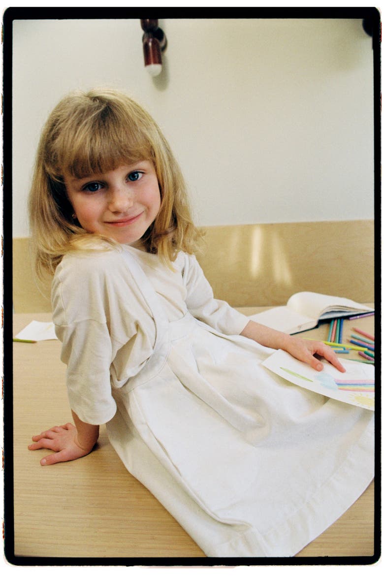 The Oversized Denim Pinafore Kids, Alternate, color, light denim