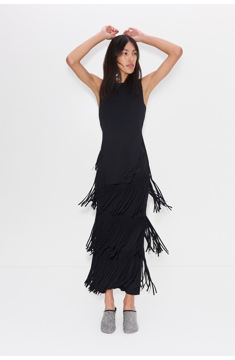 SIMONMILLER Za Za Knit Fringe Skirt, Main, color, Black