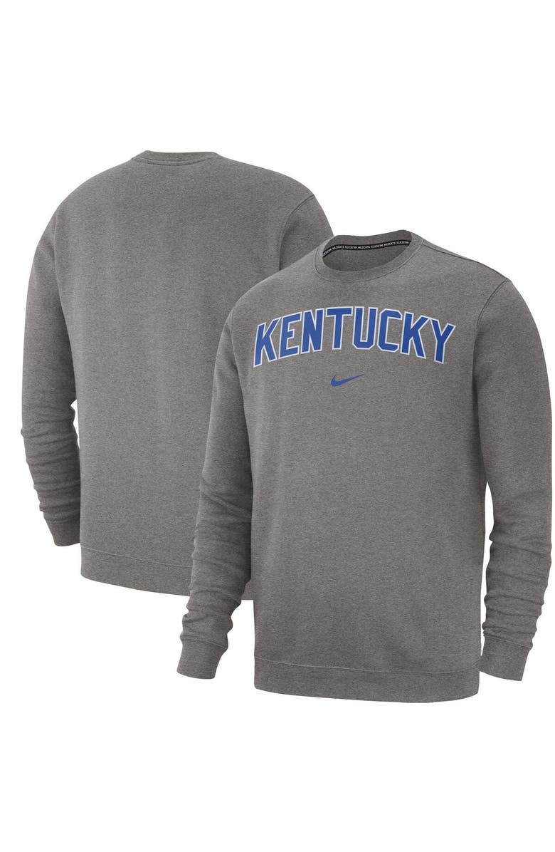 Nike Men's Nike Heather Gray Kentucky Wildcats Club Fleece Sweatshirt, Main, color,