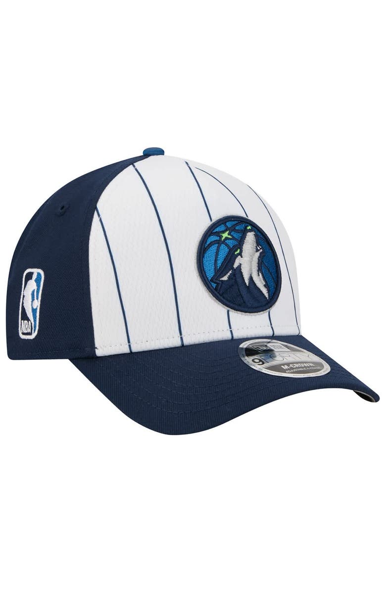 New Era Men's New Era  White/Navy Minnesota Timberwolves 2025 NBA Tip Off M-Crown A-Frame 9FORTY Adjustable Hat, Main, color, White