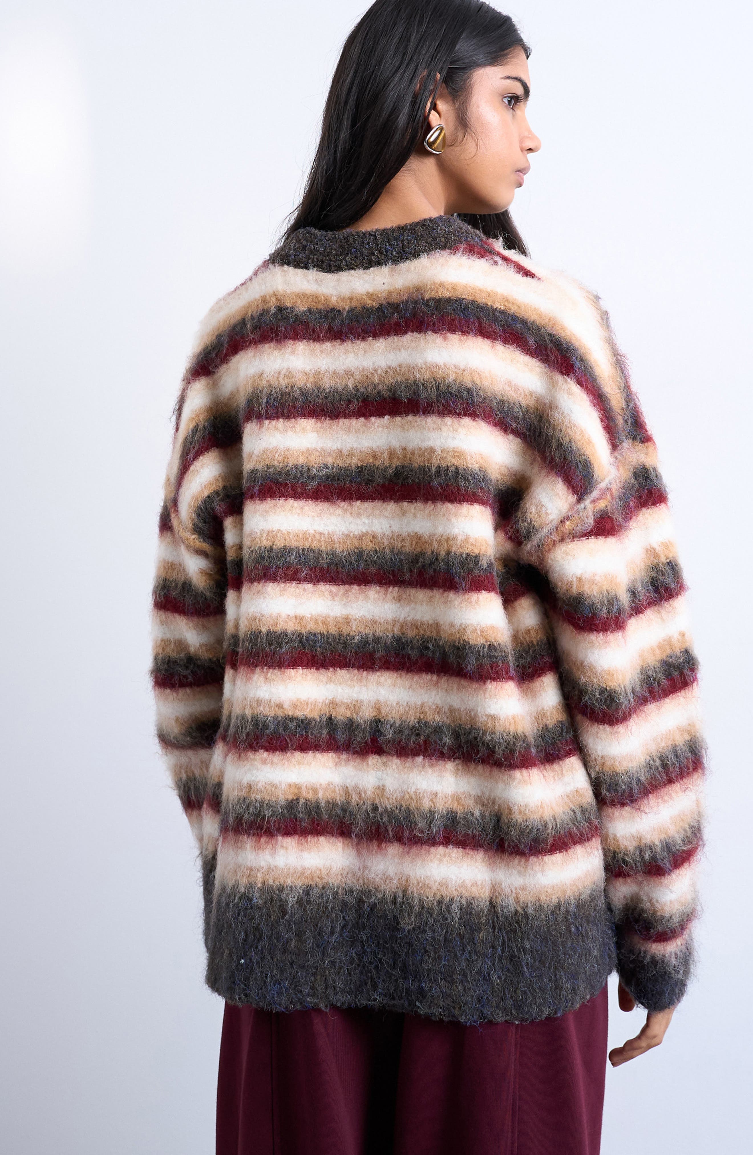 Fluffy Stripe Crewneck Sweater - image 2