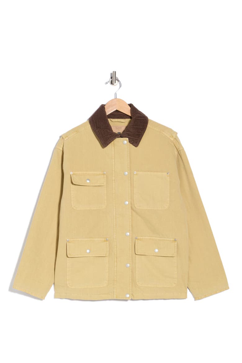 Corduroy Collar Cotton Barn Jacket, Alternate, color, BREAKING CAMP