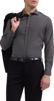Bugatchi Axel Shaped Fit Geo Print Stretch Cotton Button-Up Shirt