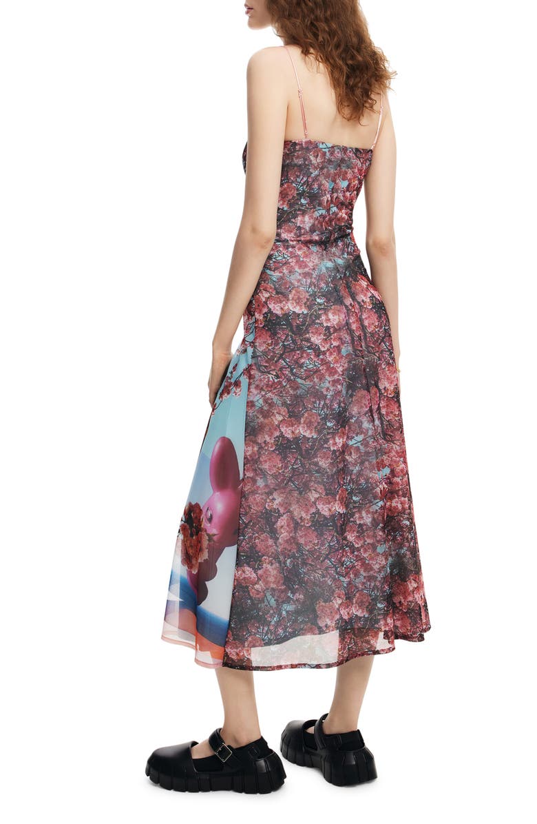 Desigual Surreal Blossom Stretch Slipdress, Alternate, color, 