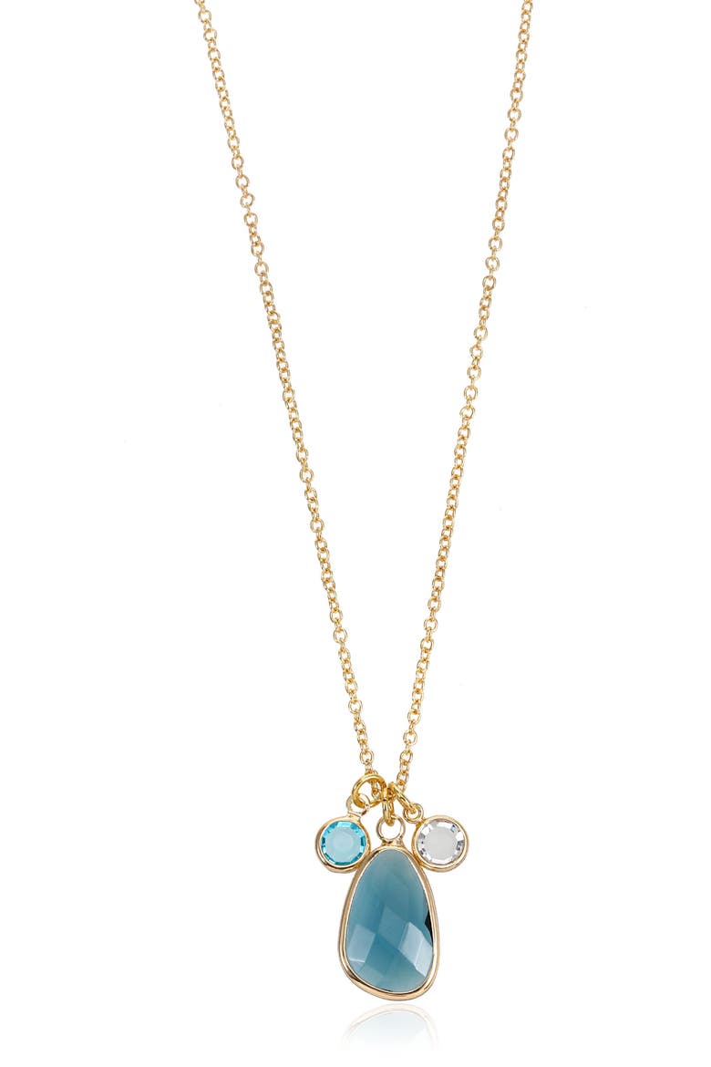 Crystal Drop Pendant Necklace, Alternate, color, BLUE