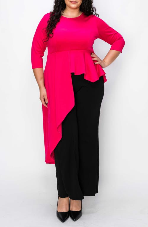 L I V D Sanctuary Asymmetric Peplum Top In Pink