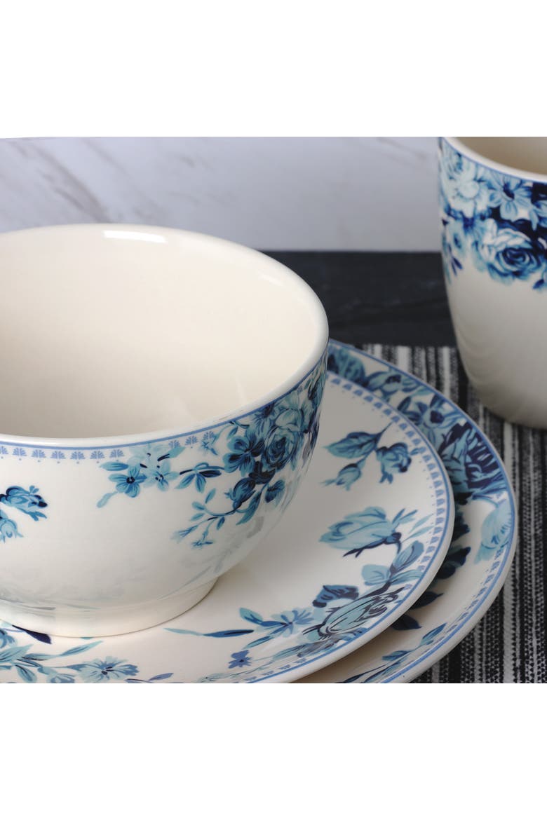 Traditional Blue Rose 16 Piece Dinnerware Set, Alternate, color, Blue