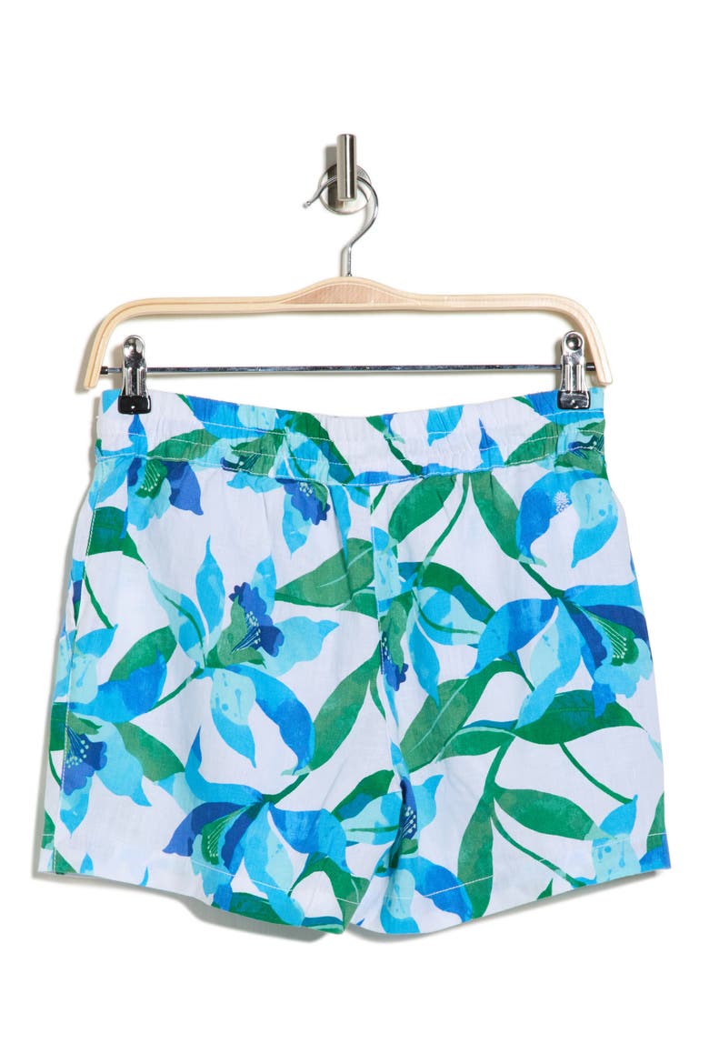 Seaside Brights High Rise Easy Linen Shorts, Main, color, WHITE