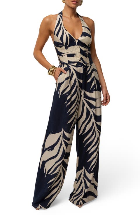Tropical Daze Halter Top & Wide Leg Pant Set