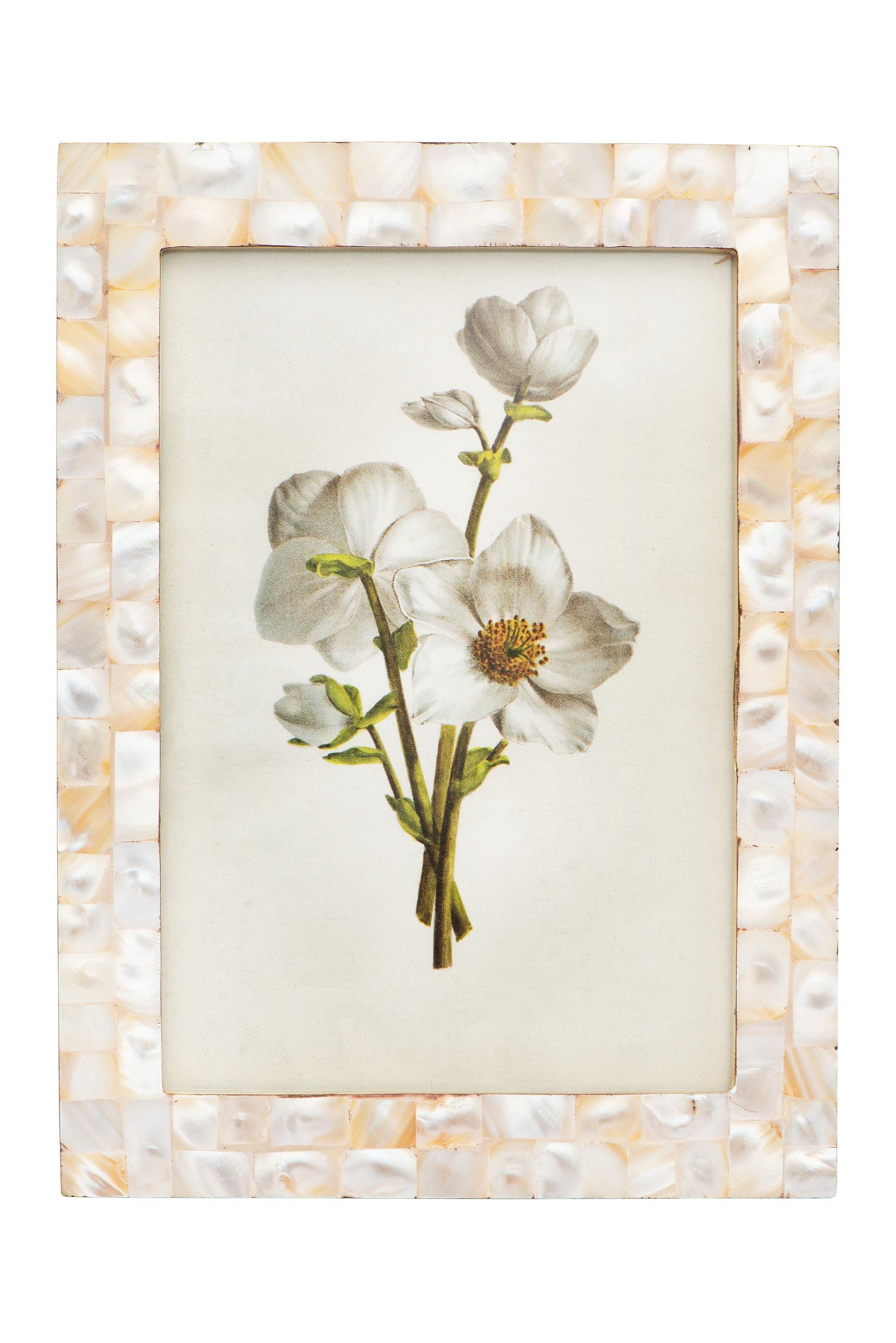 Storied Home Mother of Pearl Photo Frame - Cream