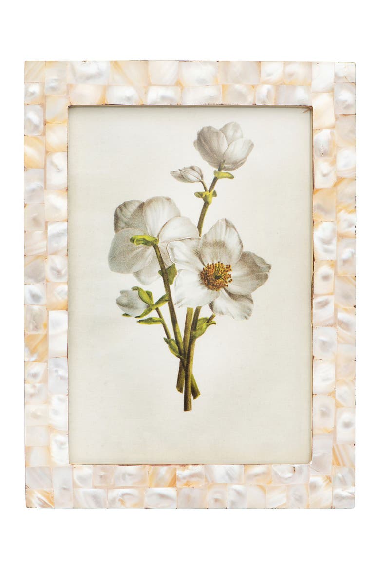 Mother of Pearl Photo Frame, Main, color, Cream