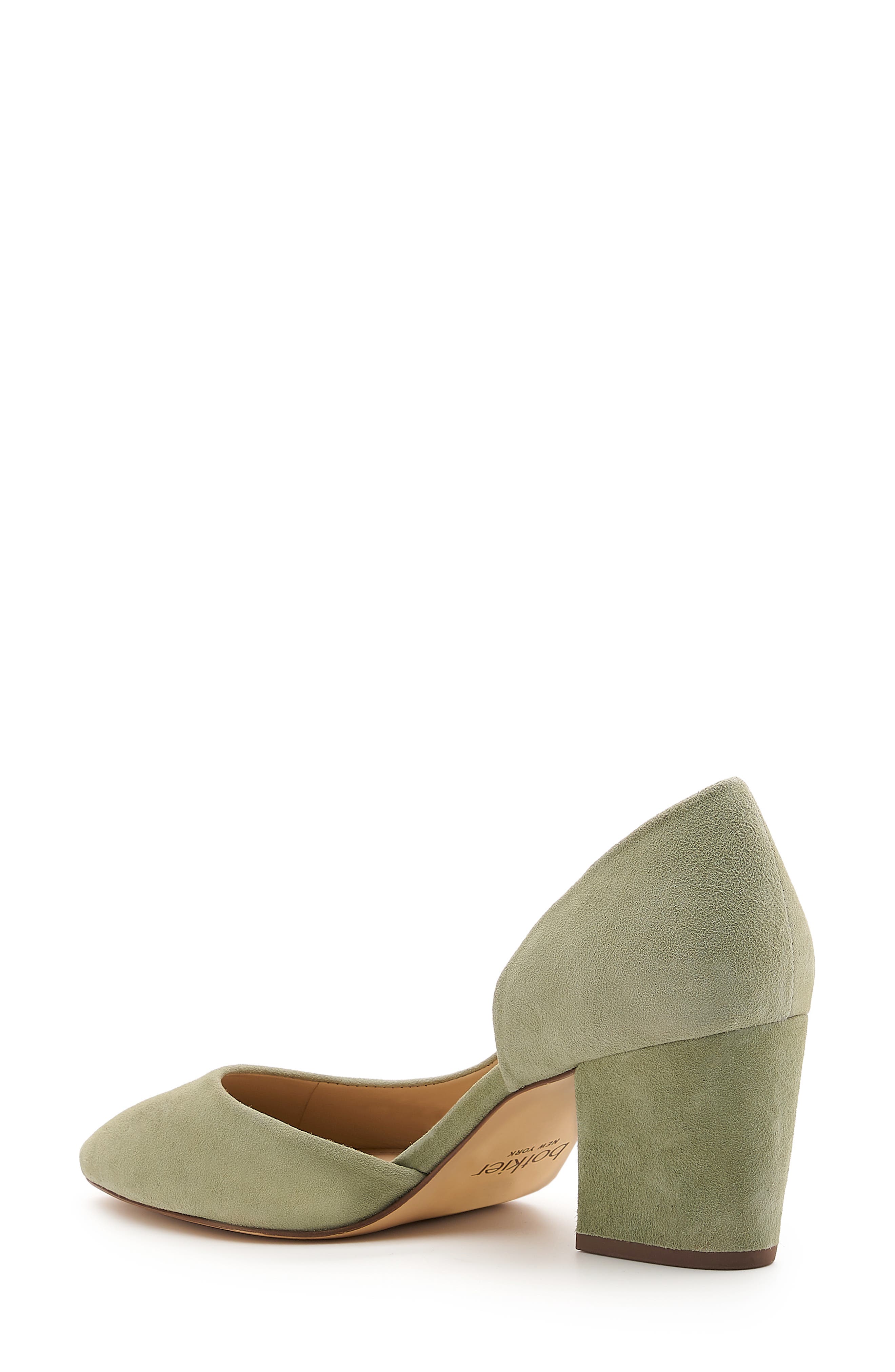 Sena Half d'Orsay Pump, Alternate, color, OLIVE SUEDE