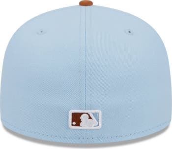 Men's New Era Light Blue/Brown Los Angeles Dodgers Spring Color Basic Two-Tone 59FIFTY Fitted Hat