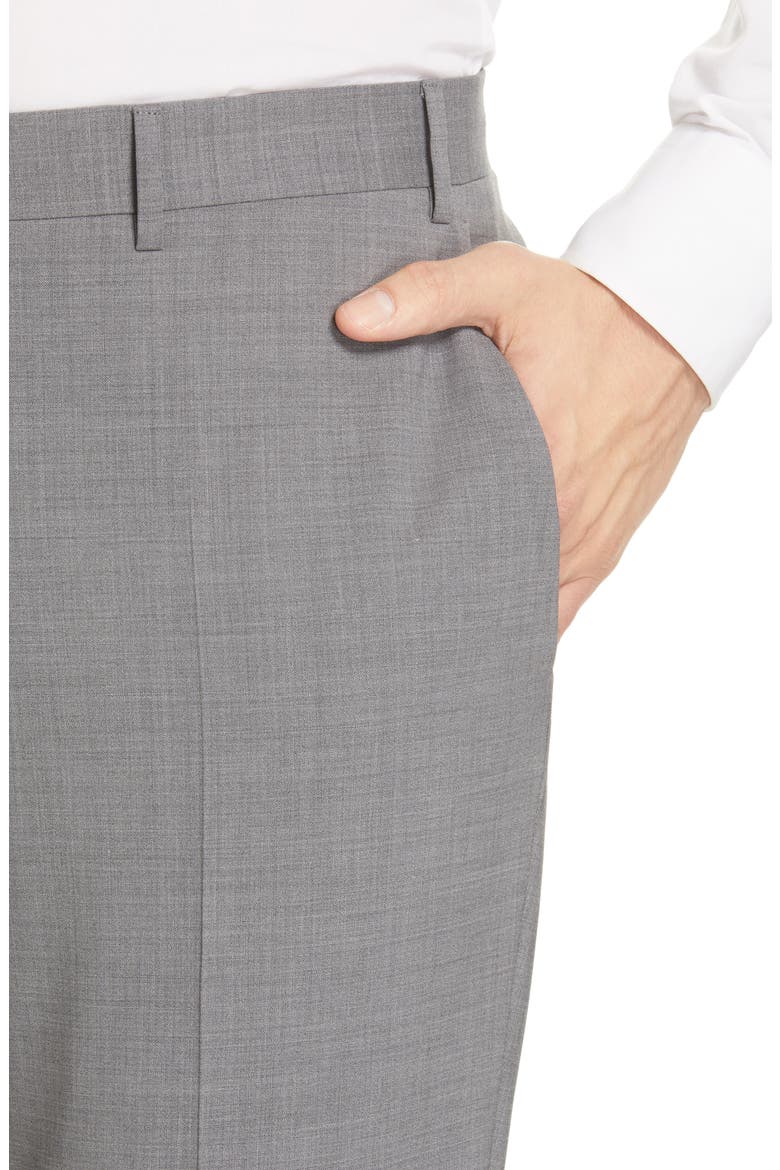 Flat Front Classic Fit Solid Stretch Wool Dress Pants, Alternate, color, CHARCOAL