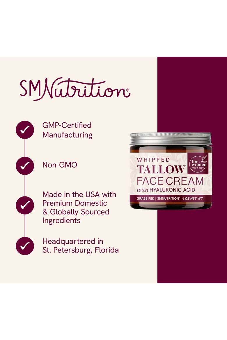 Beef Tallow Face Cream for Women, 4oz, Alternate, color, No Color