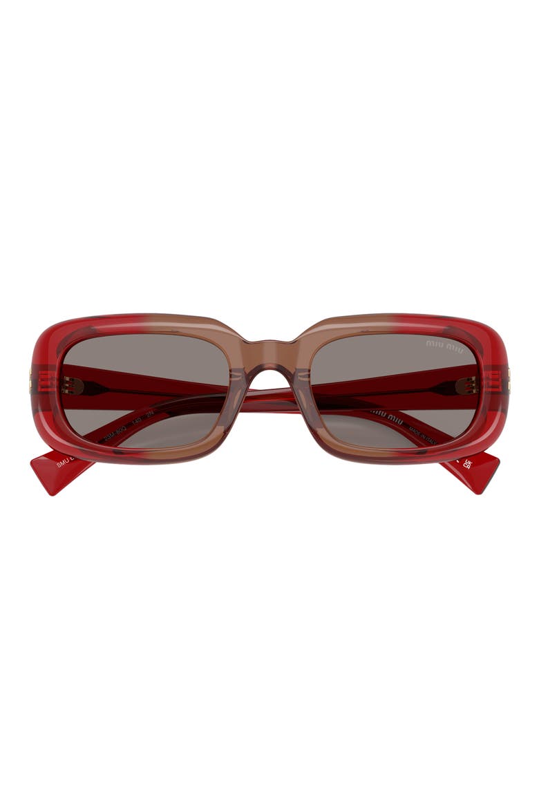 52mm Rectangular Sunglasses, Alternate, color, BORDEAUX / DARK GREY