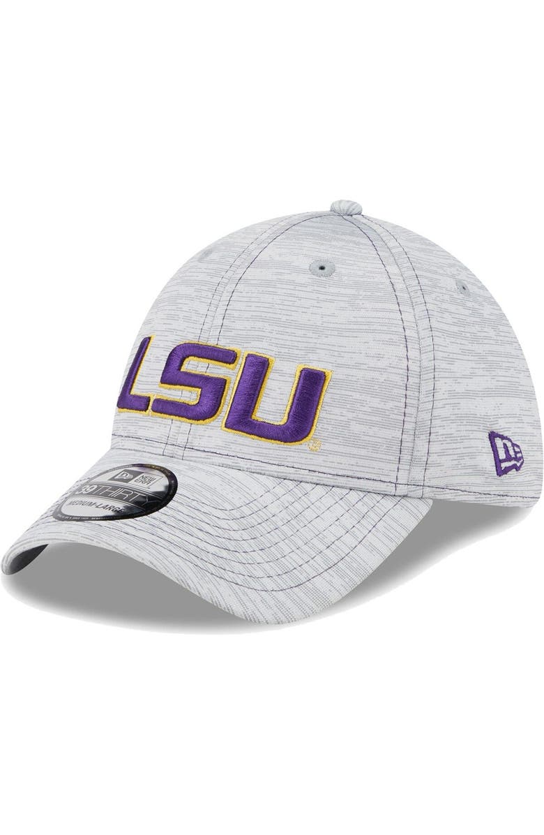 New Era Men's New Era Gray LSU Tigers Speed 39THIRTY Flex Hat, Main, color,